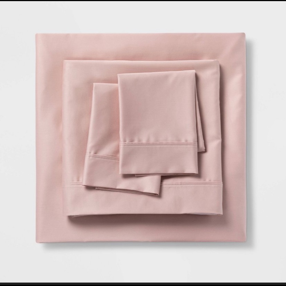King 500 Thread Count Tri-Ease Solid SheetSet Blush - Threshold